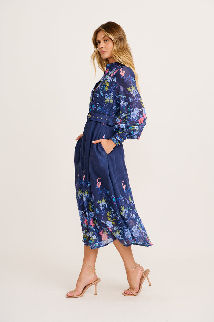 Midnight Maxi Dress in Navy Floral side