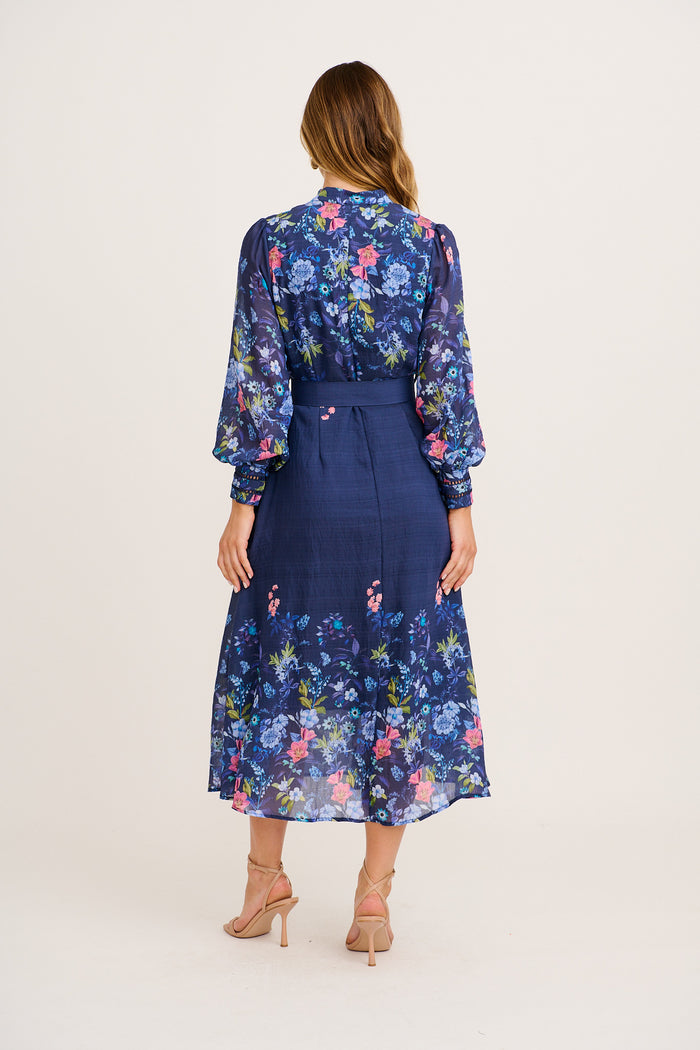 Midnight Maxi Dress in Navy Floral back