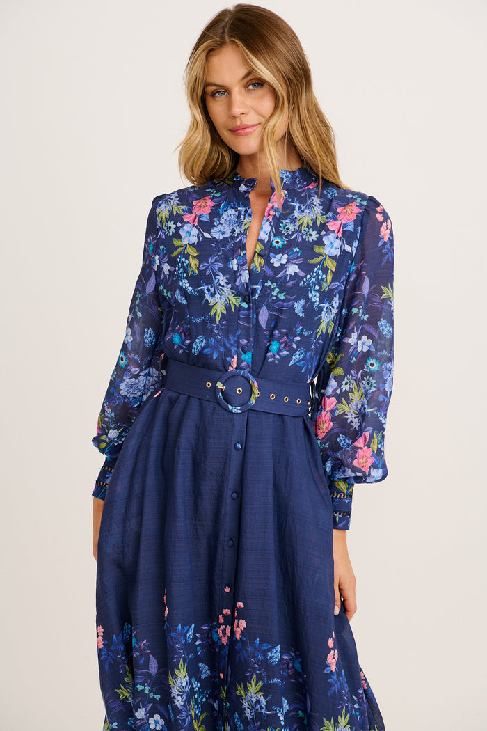 Midnight Maxi Dress in Navy Floral front