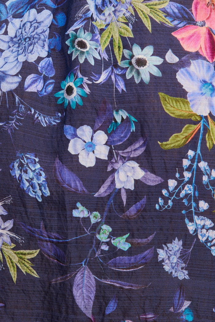 Ready or Not Top in Navy Floral fabric