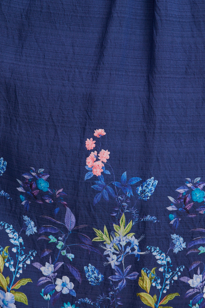 Floating Clouds Maxi Skirt in Navy Floral fabric