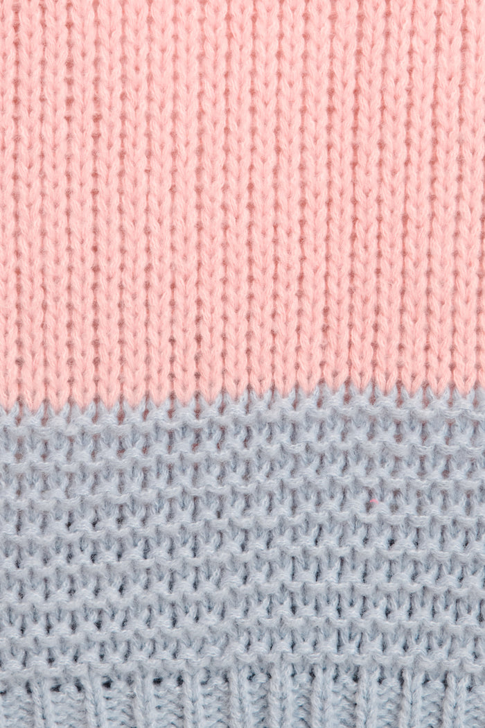 Dreamcatcher Knit Cardigan in Pink with Blue Wool Blend fabric