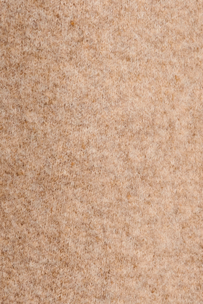 Twirl And Knit Coatigan in Oatmeal Wool Blend fabric
