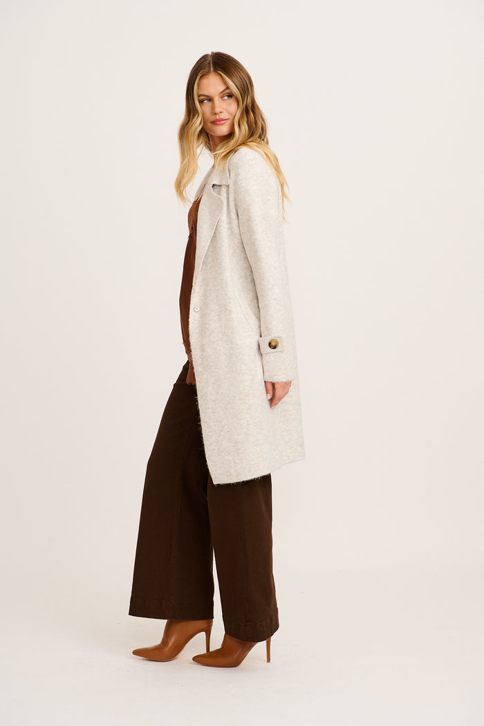 Twirl And Knit Coatigan in Grey Marle Wool Blend side