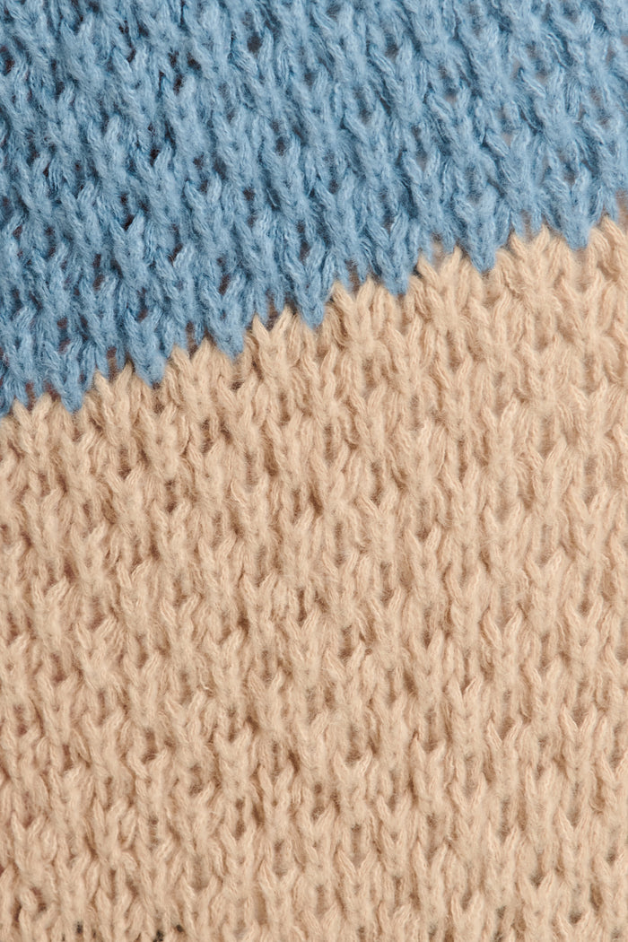 Feather Soft Knit Cardigan in Multi Blue and Green Wool Blend fabric