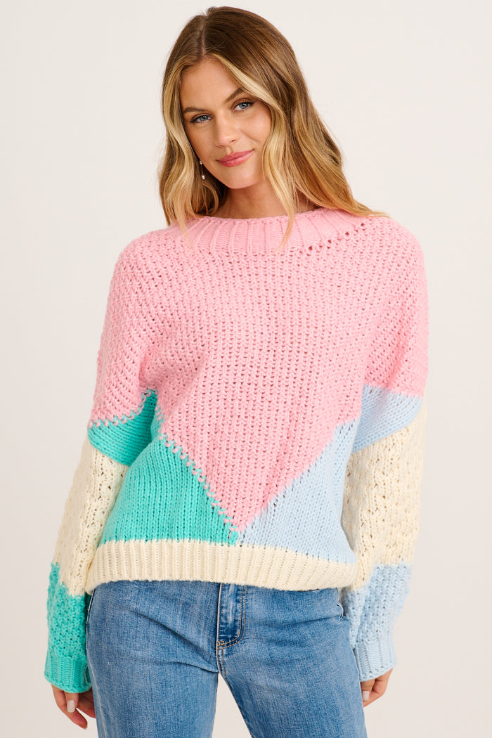 Soft Spun Knit in Pastel Multi Wool Blend front
