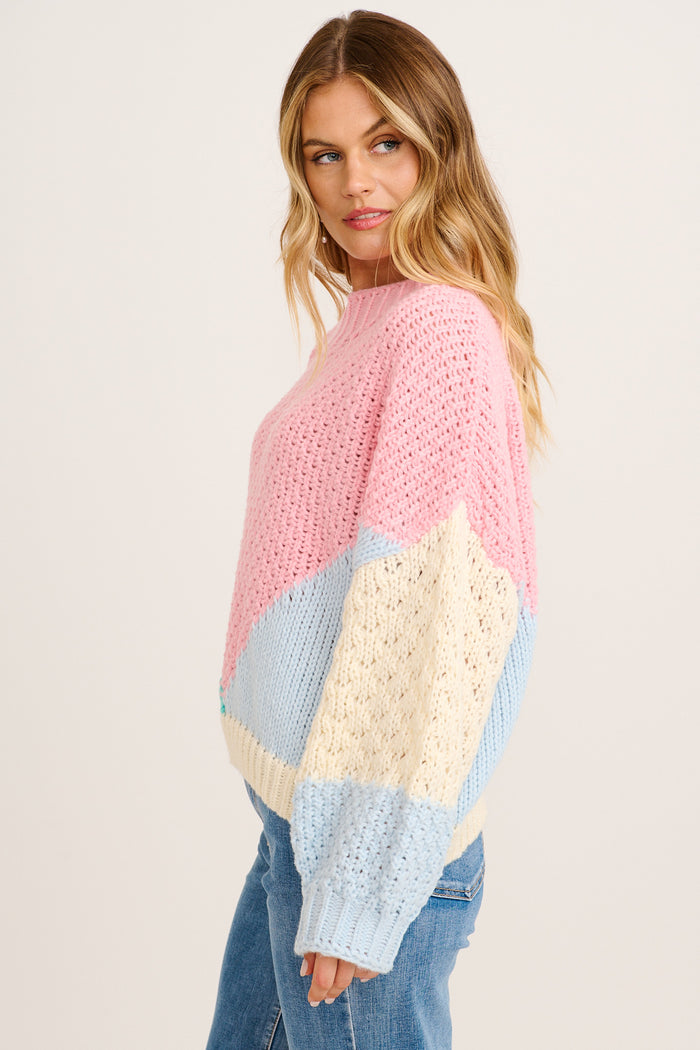 Soft Spun Knit in Pastel Multi Wool Blend side