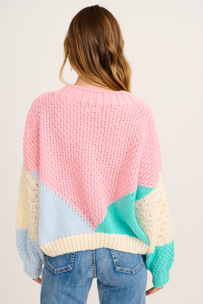 Soft Spun Knit in Pastel Multi Wool Blend back