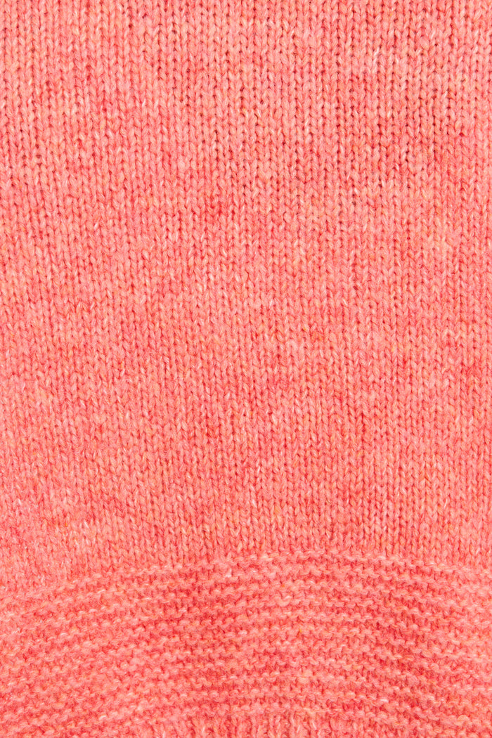 Soft Sprinkle Knit Cardigan in Pink with Blue Colourblock Wool Blend fabric