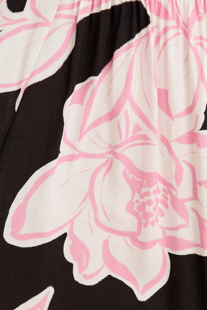 Darling Daze Dress in Black with Pink Floral fabric
