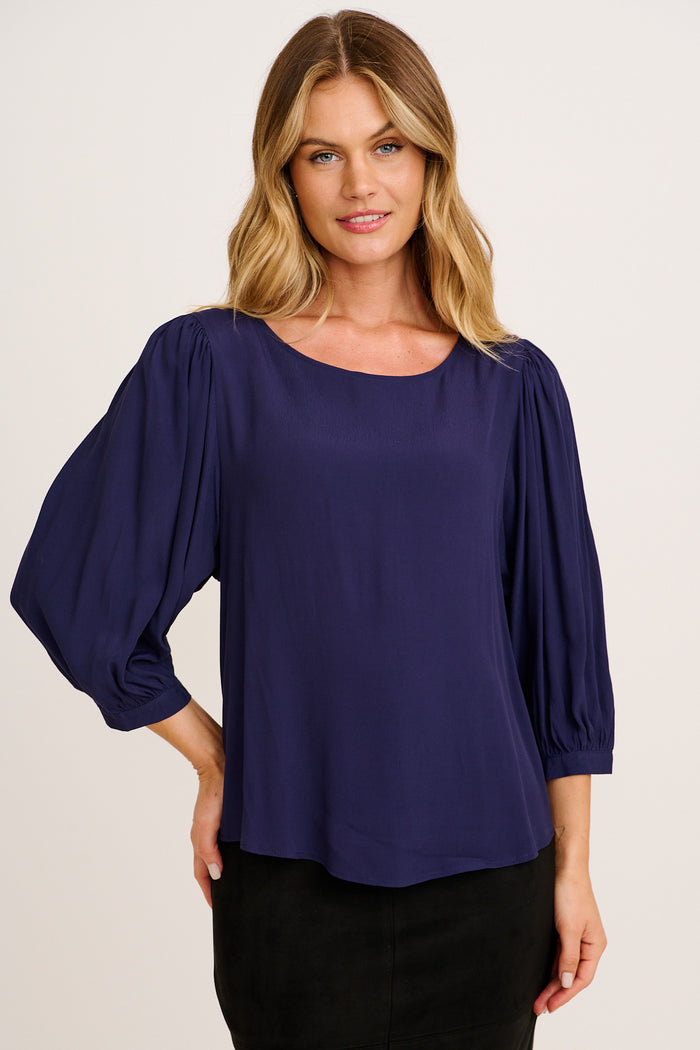 Danity Glow Top in Navy front