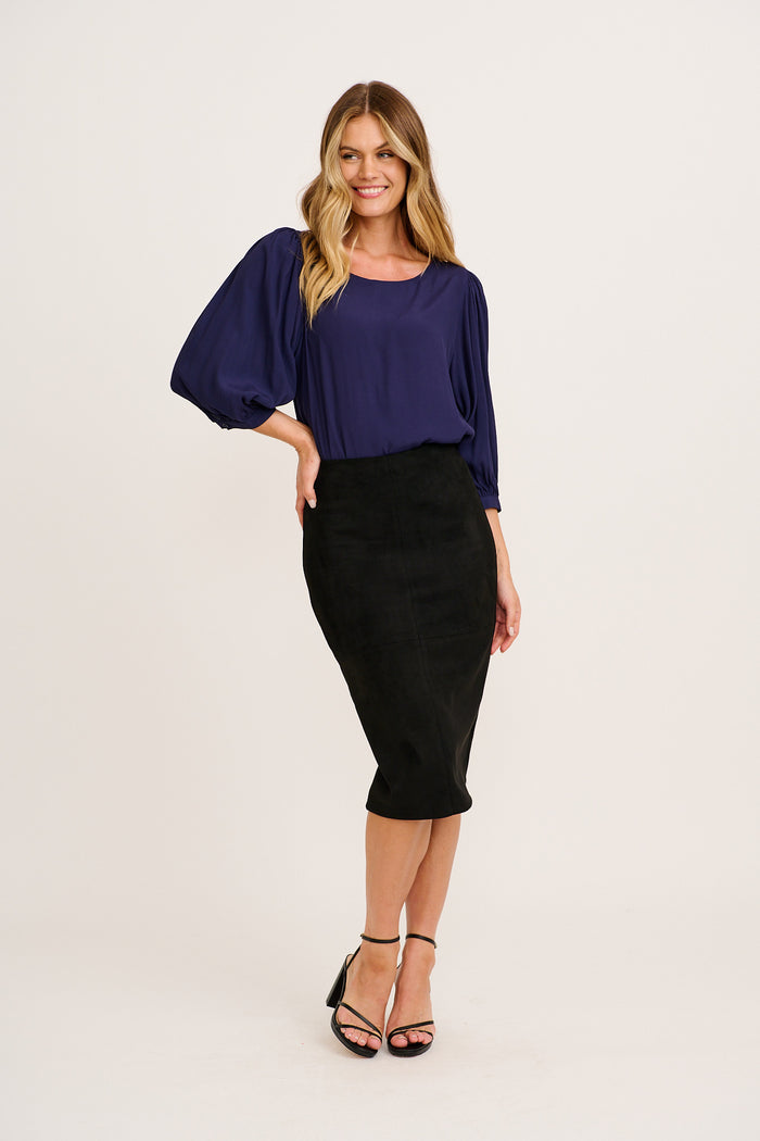 Danity Glow Top in Navy full length