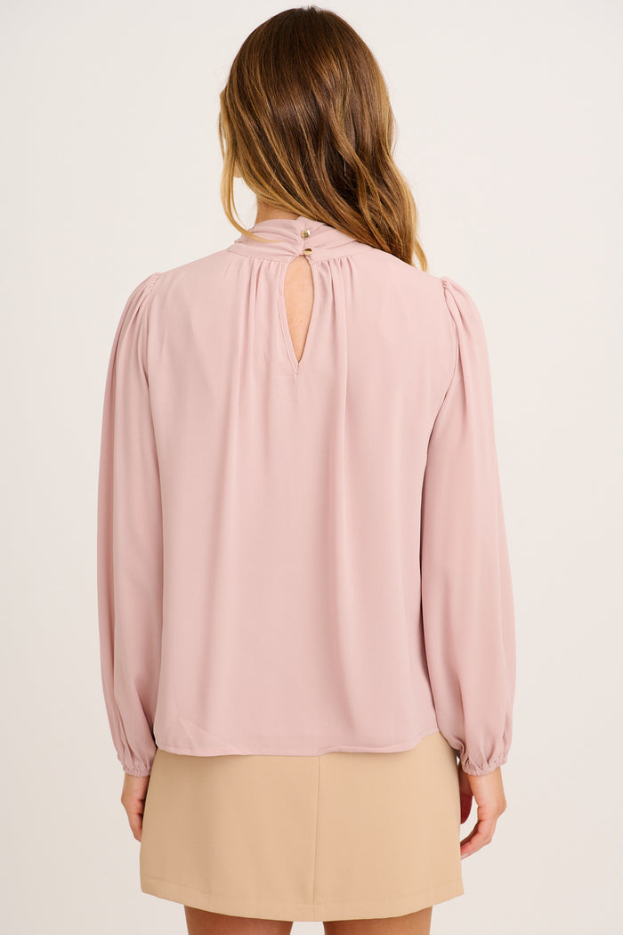 Soft Silhouette Top in Dusty Pink Chiffon back