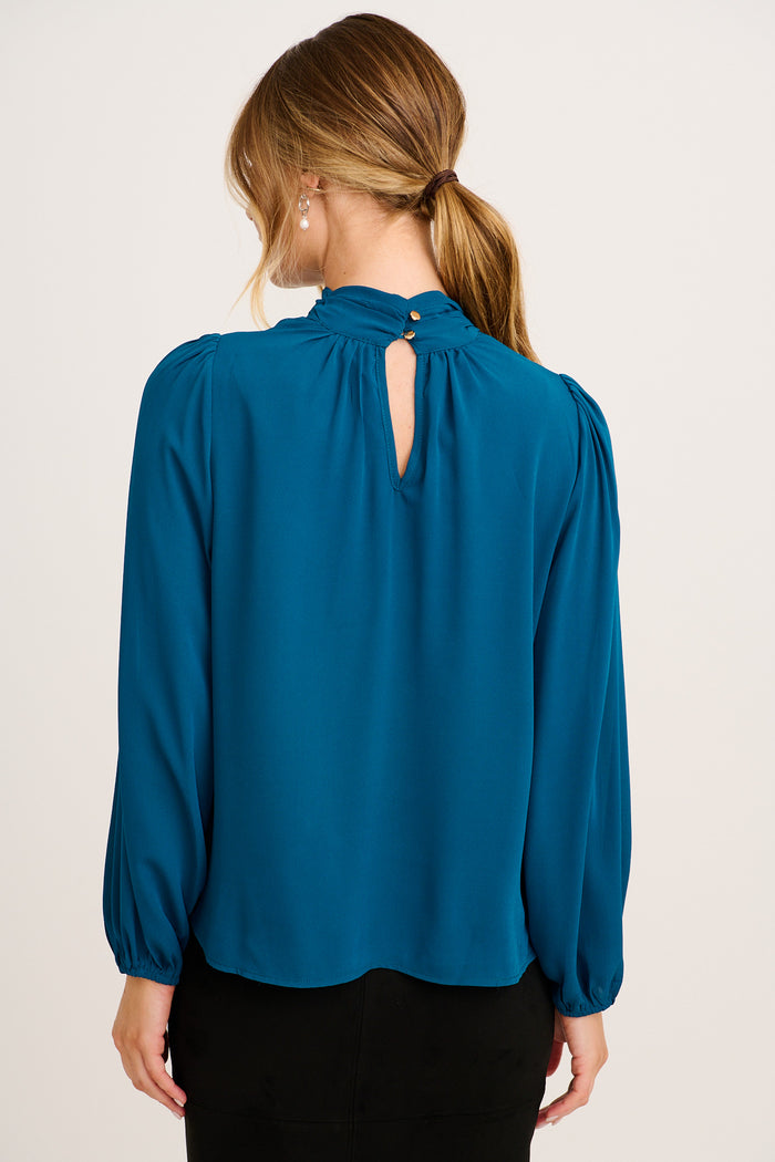 Soft Silhouette Top in Teal Chiffon back