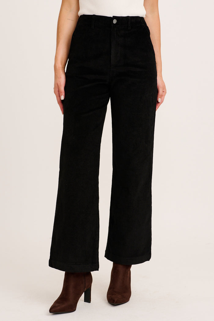 Swift Pant in Black Corduroy front