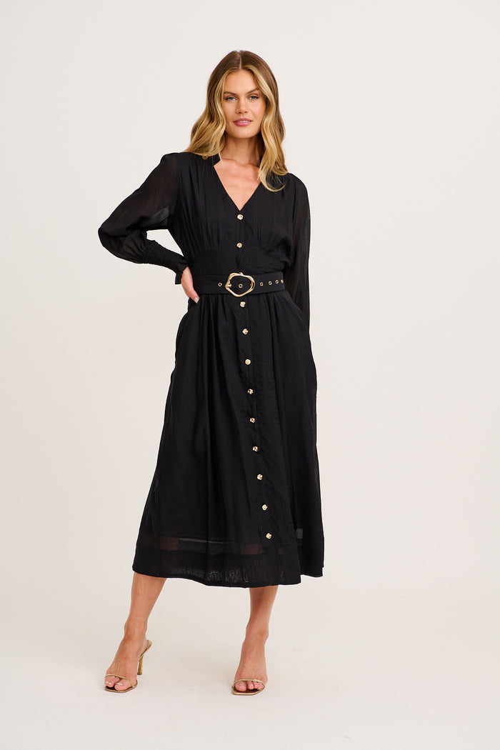 Ramona Maxi Dress in Black full length