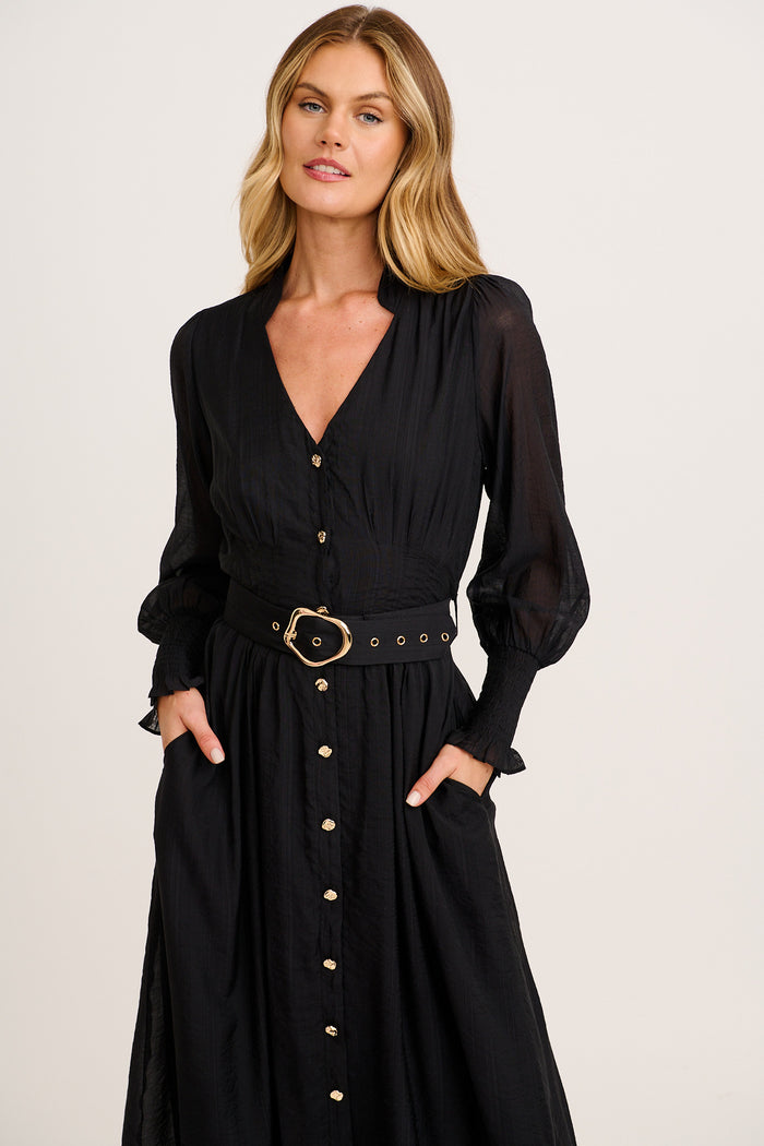 Ramona Maxi Dress in Black front