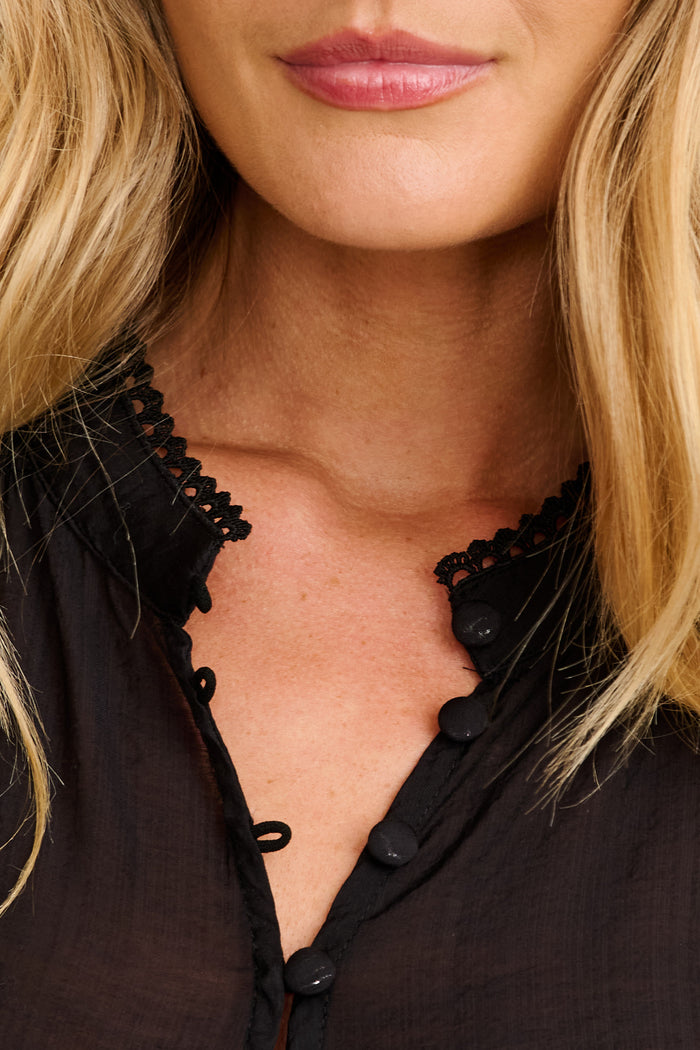 Myrtle Top in Black detail