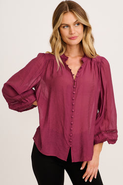 Myrtle Top in Plum front