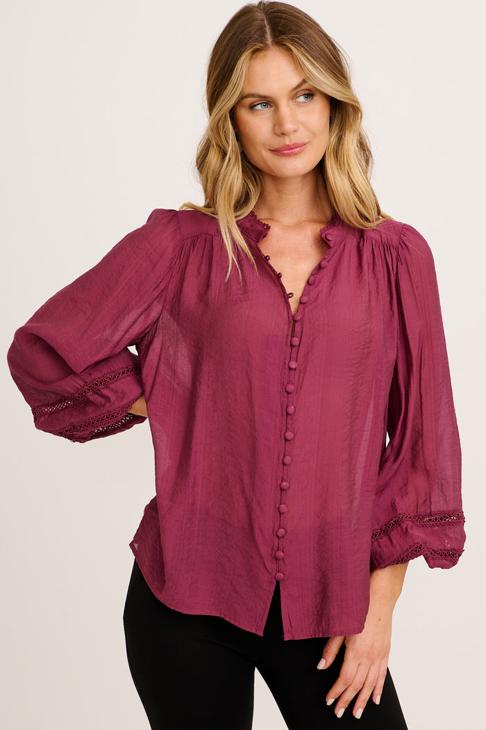 Myrtle Top in Plum front