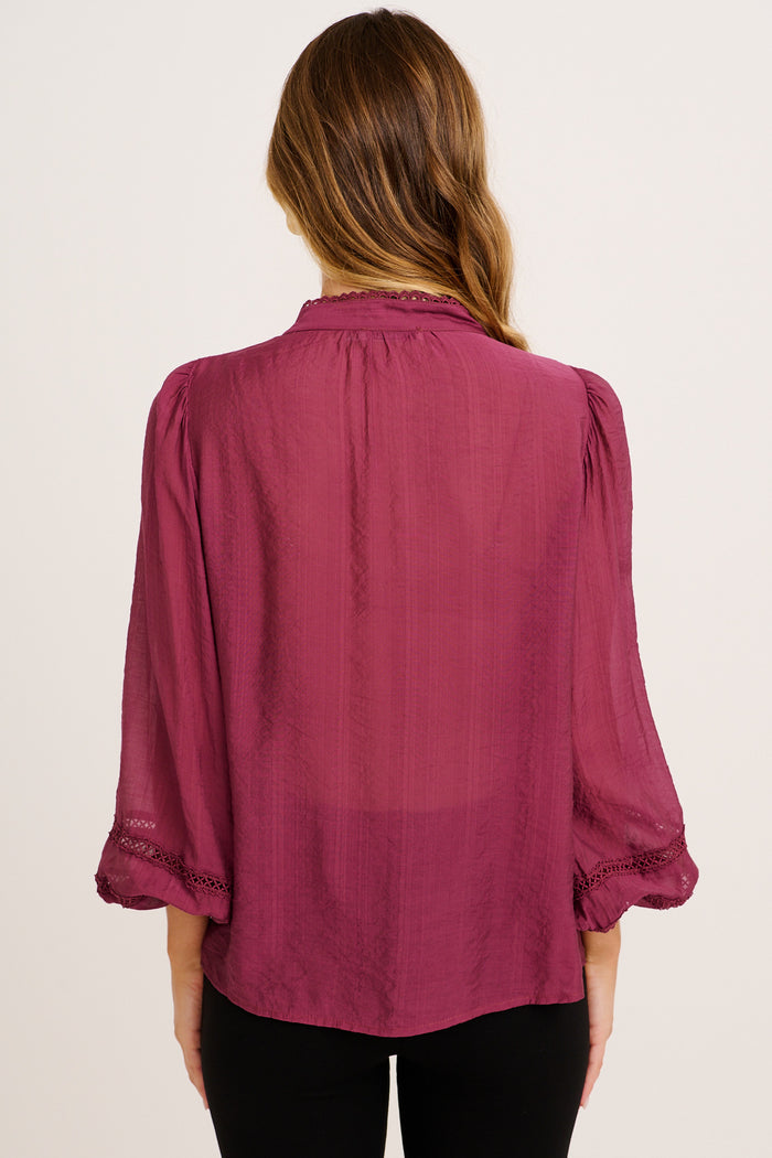 Myrtle Top in Plum back
