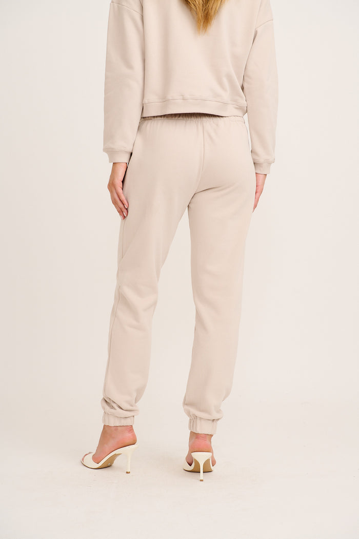 Cuddle Pant in Beige Cotton Blend back