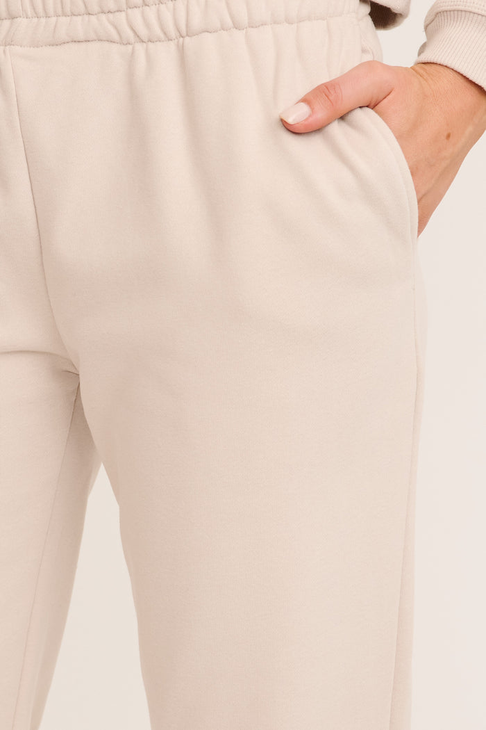 Cuddle Pant in Beige Cotton Blend detail