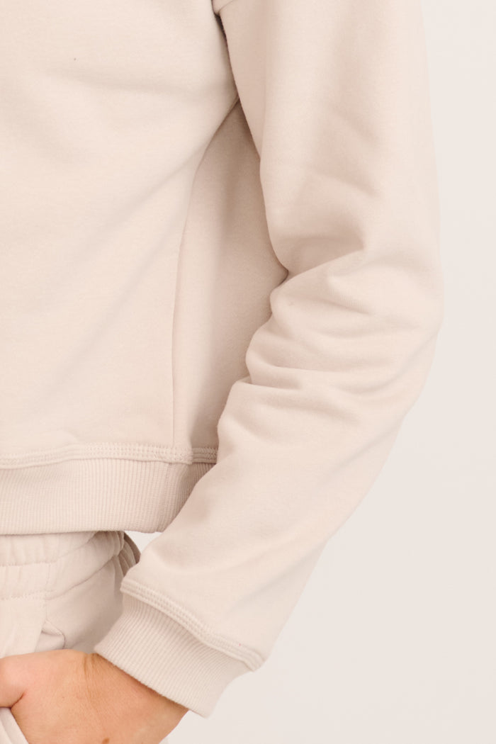 Cuddly Top in Beige Cotton Blend detail