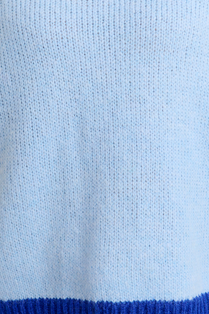 Soft Feel Knit in Cobalt and Green Wool Blend fabric