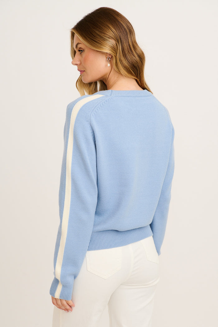Lulwa Knit in Blue Cotton Blend back