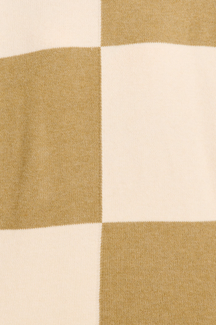 Zipporah Knit in Khaki and Beige Colour Block Cotton Blend fabric