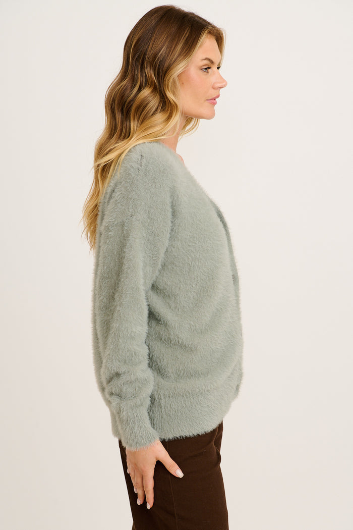 Verbena Knit Cardigan in Grey side