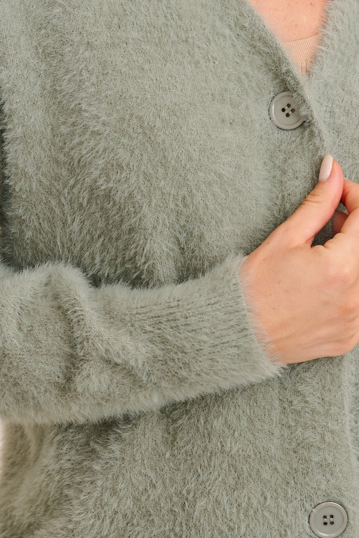 Verbena Knit Cardigan in Grey detail