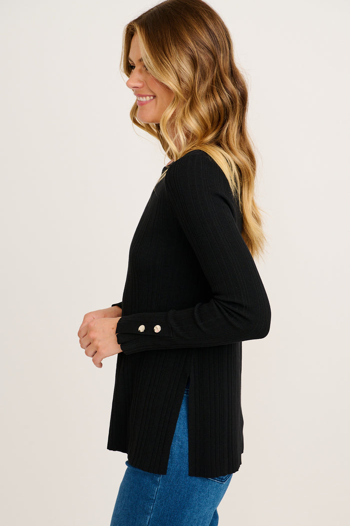 Maddalena Knit in Black side