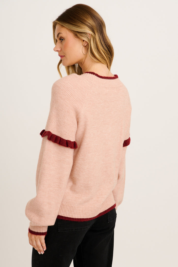 Signe Knit in Blush Marle back