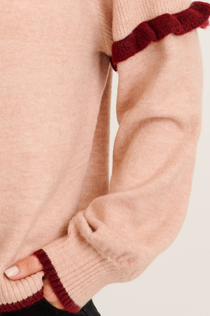 Signe Knit in Blush Marle detail