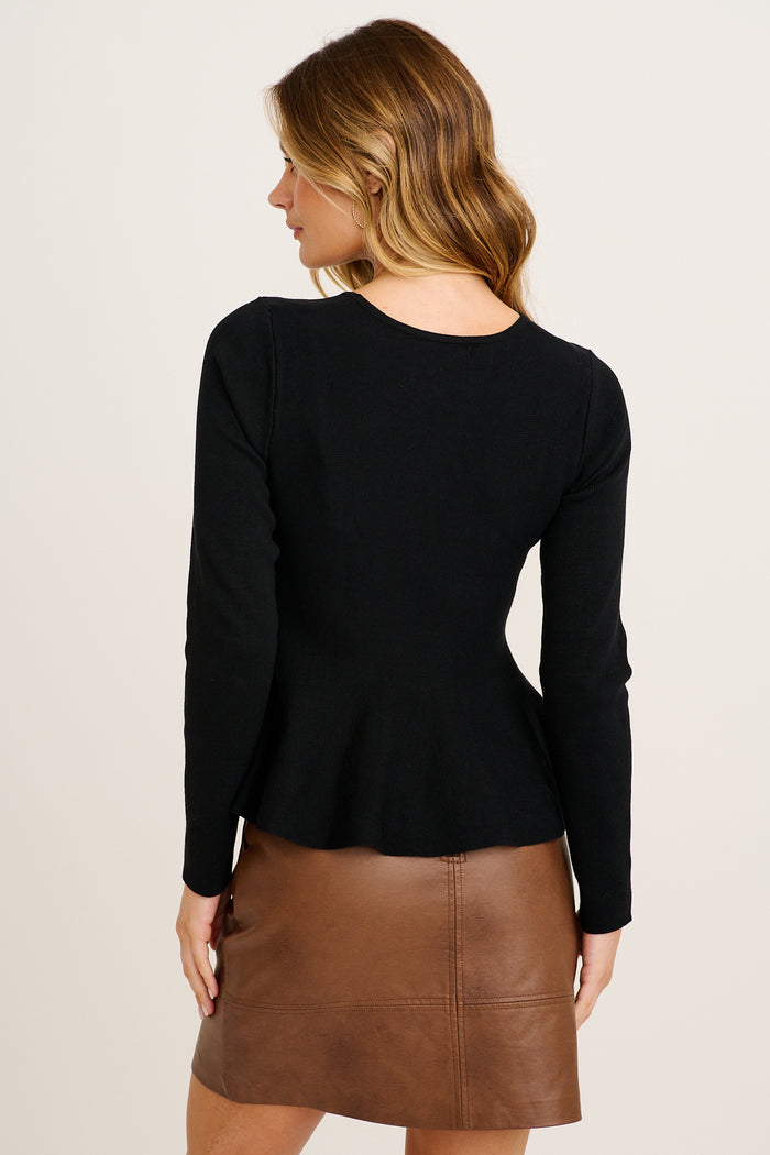 Linnea Knit Top in Black back
