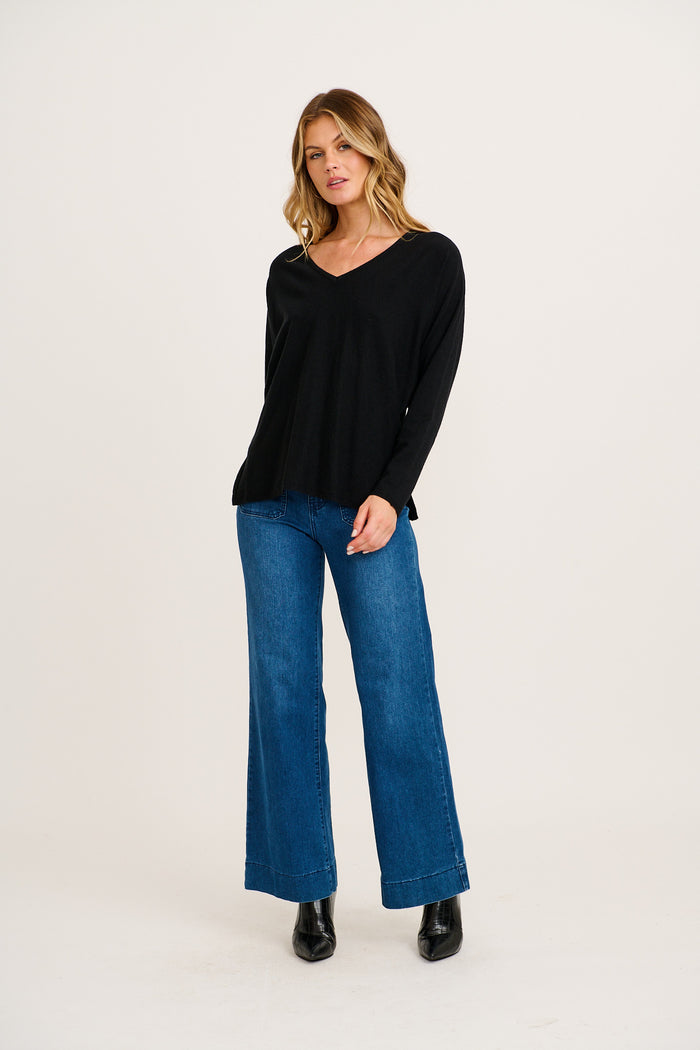 Freja Knit in Black full length