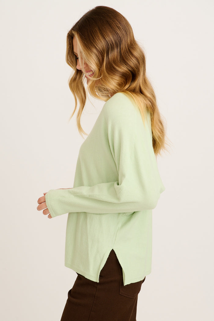 Freja Knit in Mint Green side