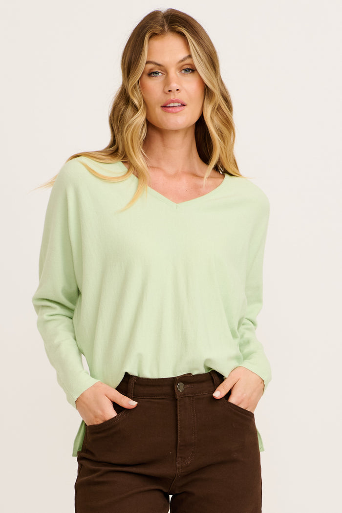 Freja Knit in Mint Green front