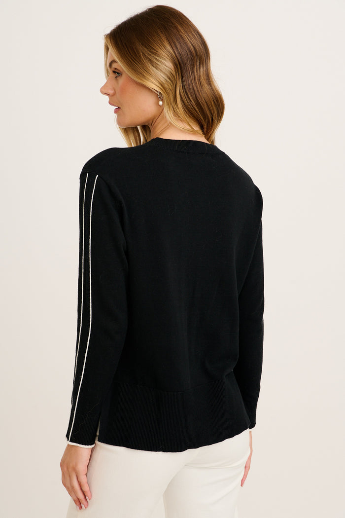 Saga Knit in Black Cotton back