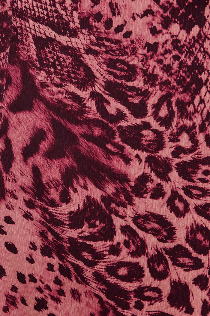 Prima Maxi Dress in Pink Leopard Chiffon fabric