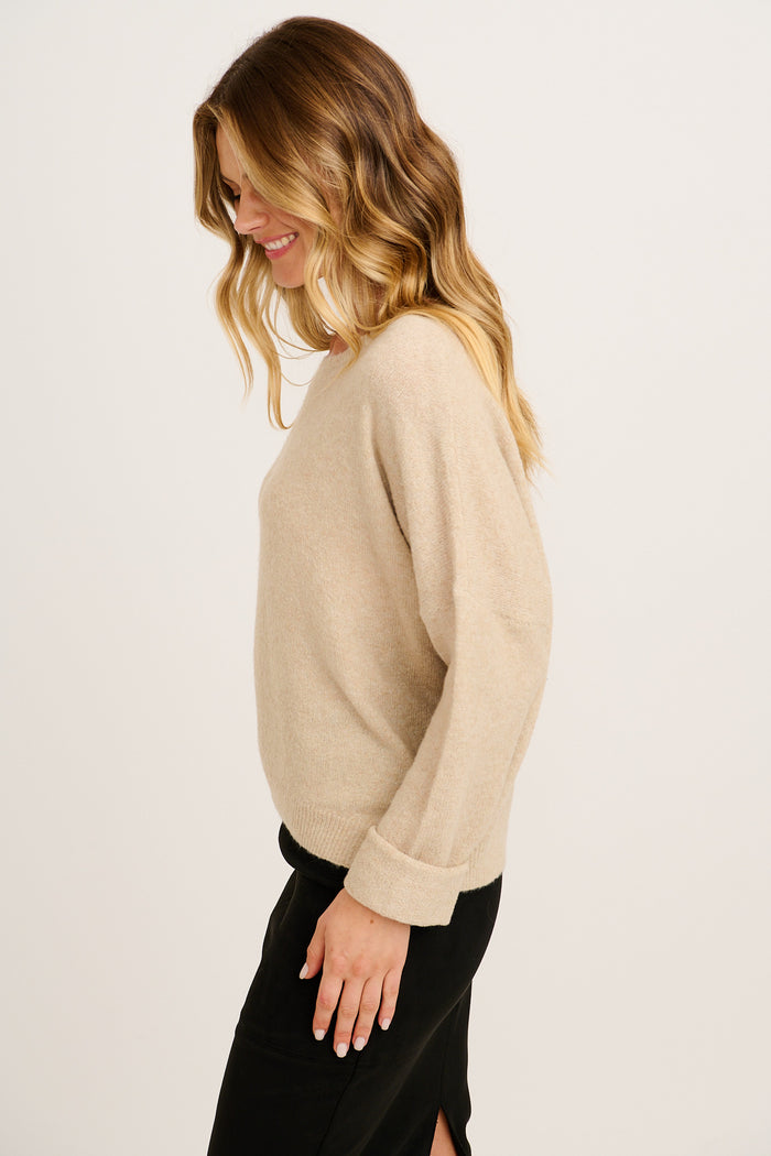 Mix Up Knit in Taupe Wool Blend side
