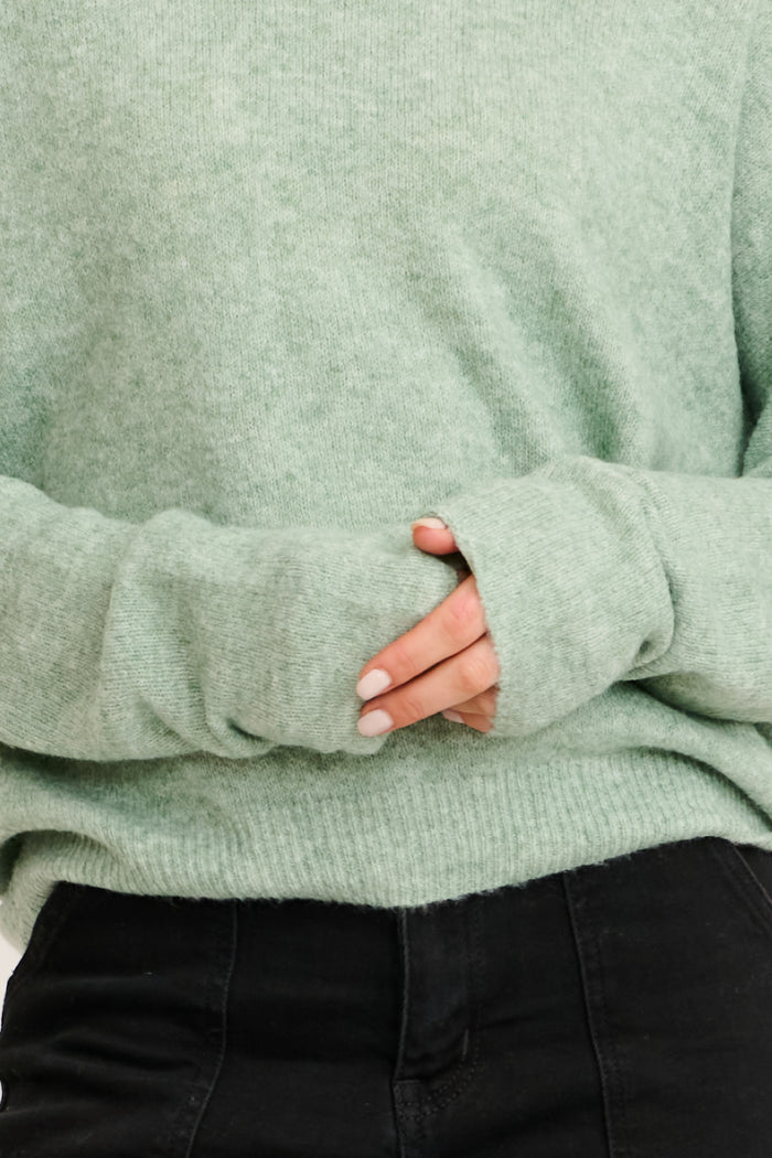 Mix Up Knit in Sage Wool Blend detail