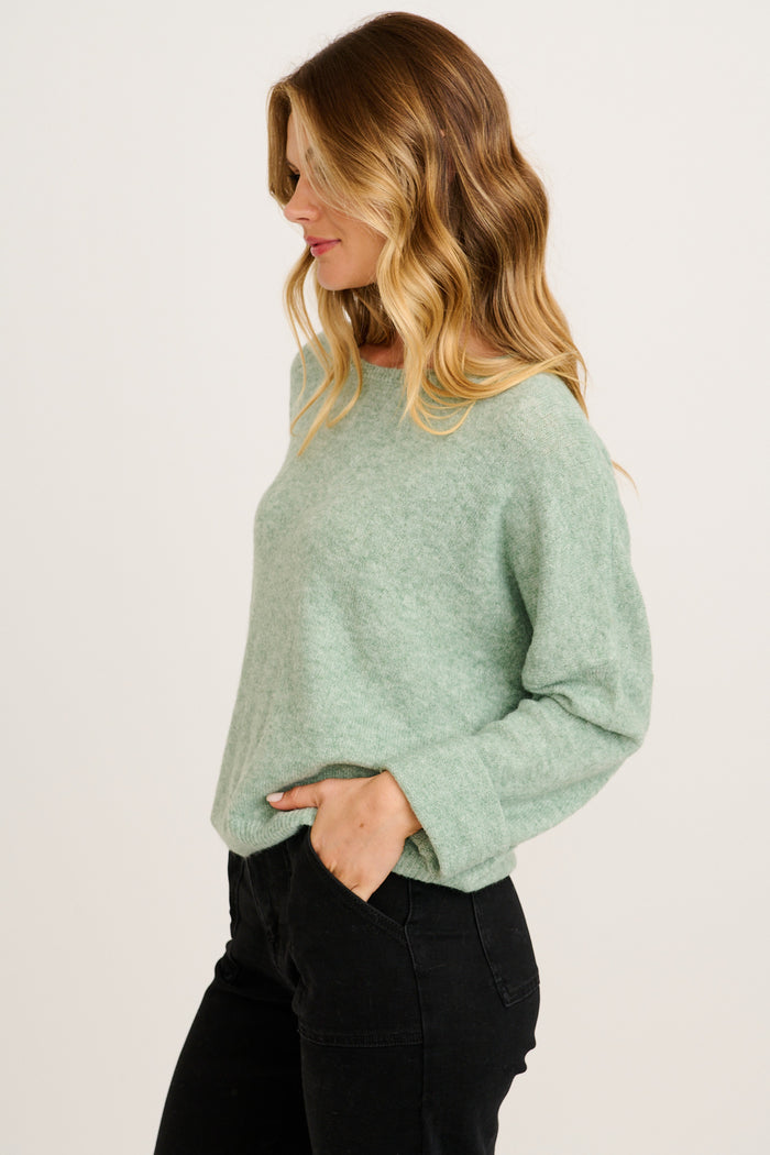 Mix Up Knit in Sage Wool Blend side