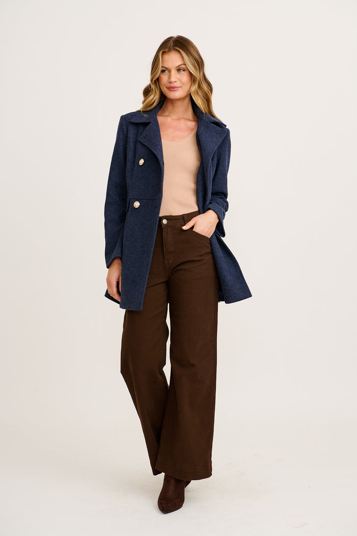 Arden Coat In Navy side