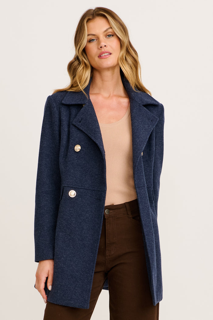 Arden Coat In Navy front