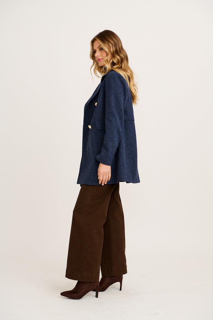 Arden Coat In Navy back