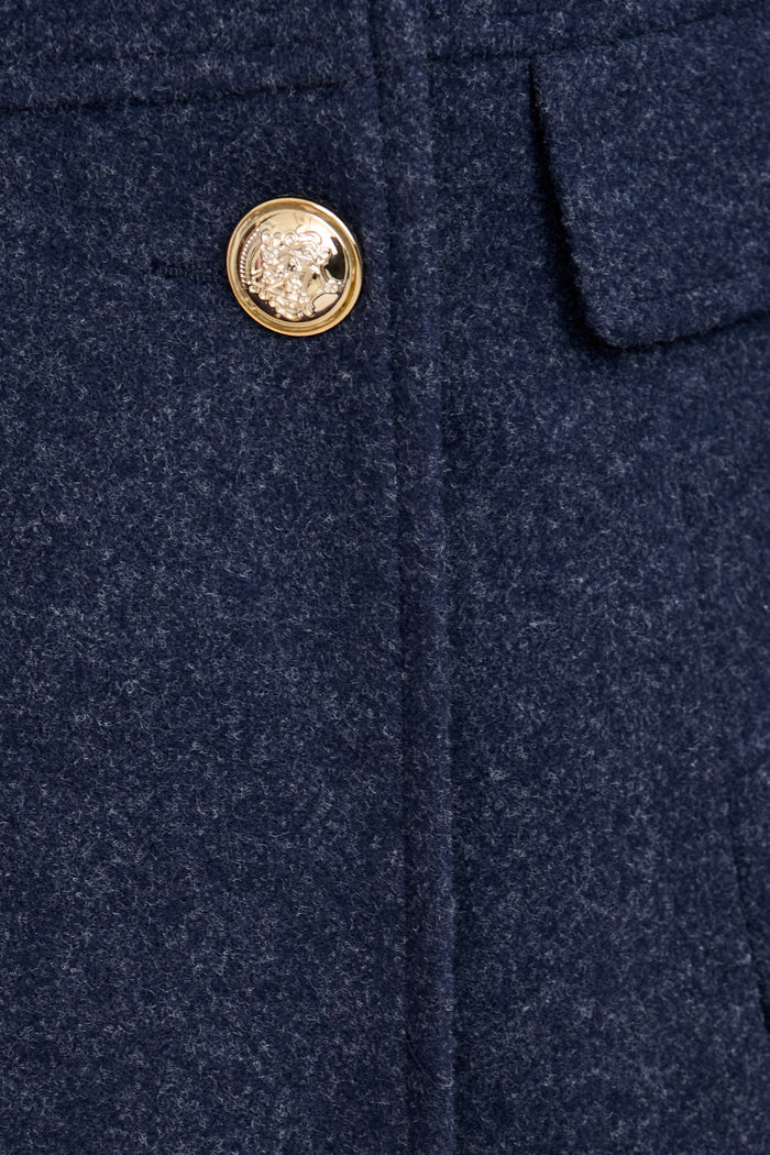 Arden Coat In Navy fabric