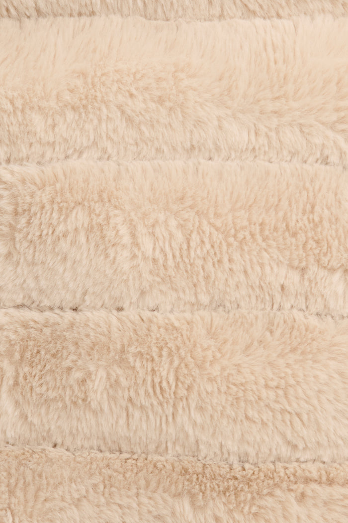 Fiora Faux Fur Coat in Beige fabric